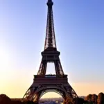 Eiffel Tower at sunset