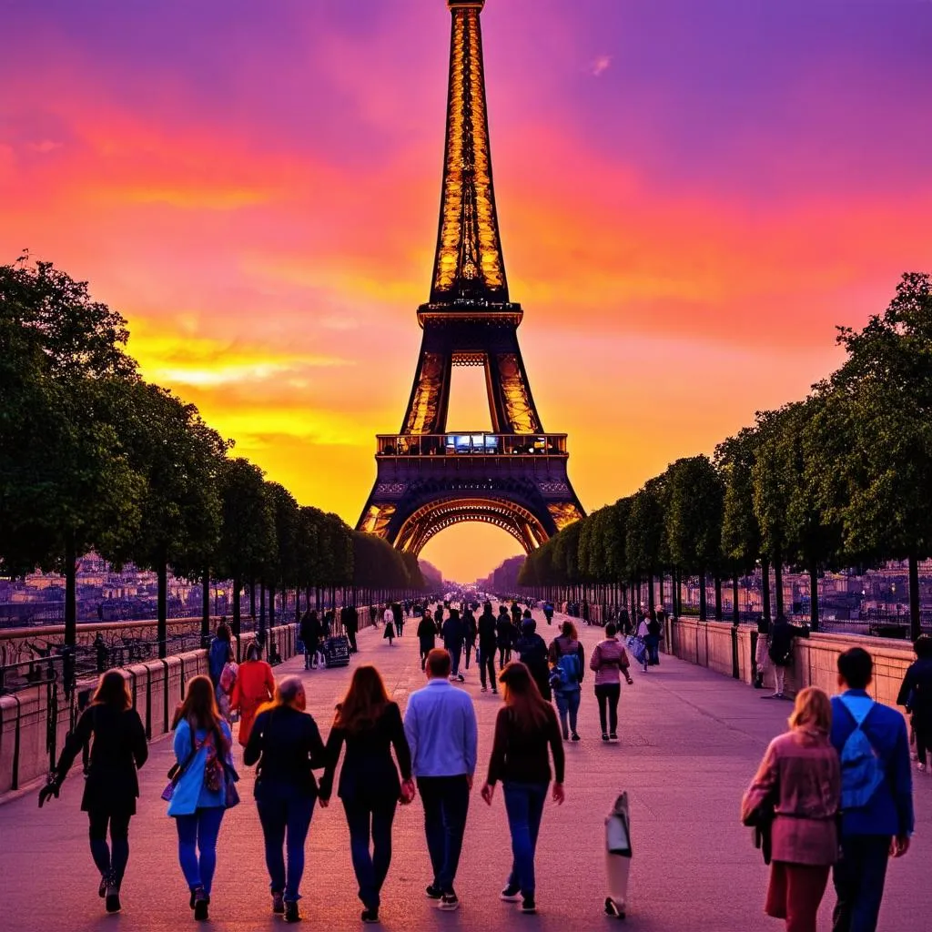 Eiffel Tower at Sunset