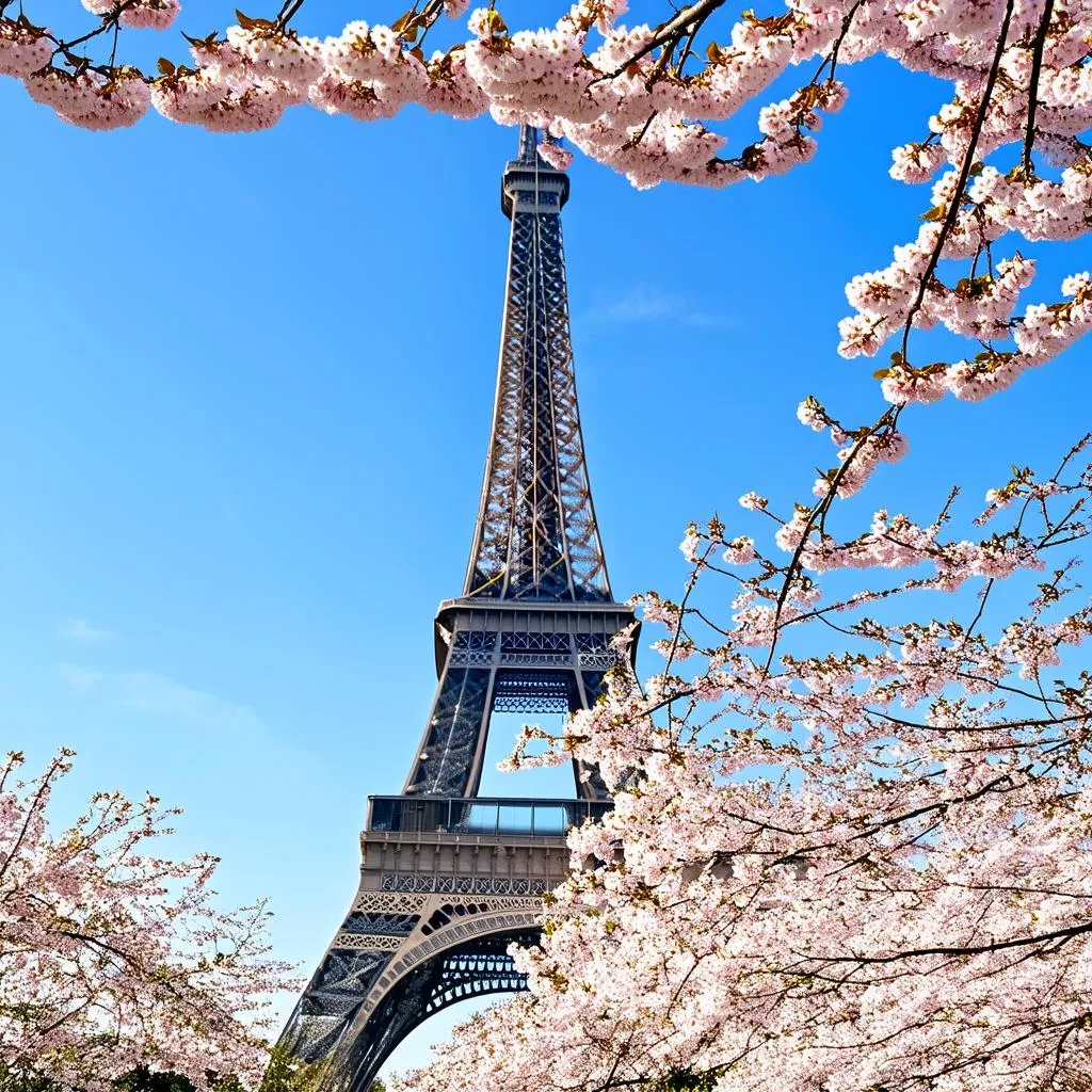 Eiffel Tower in spring