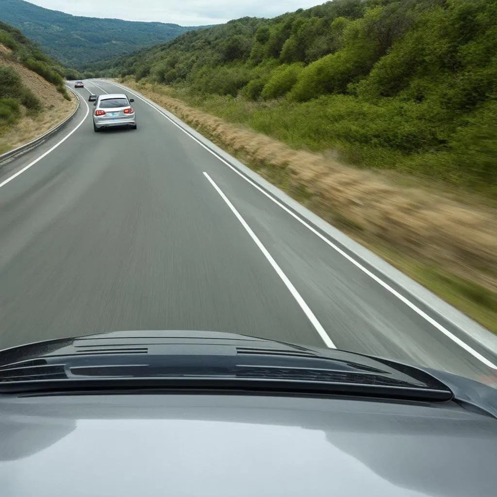 Overtaking a car safely on a highway