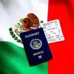 Travel Documents on Mexican Flag