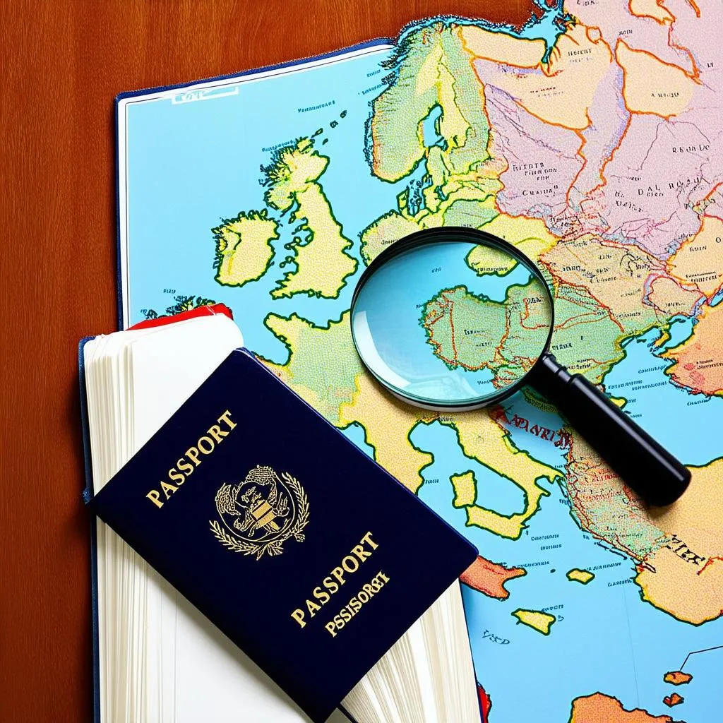 Passport and Map