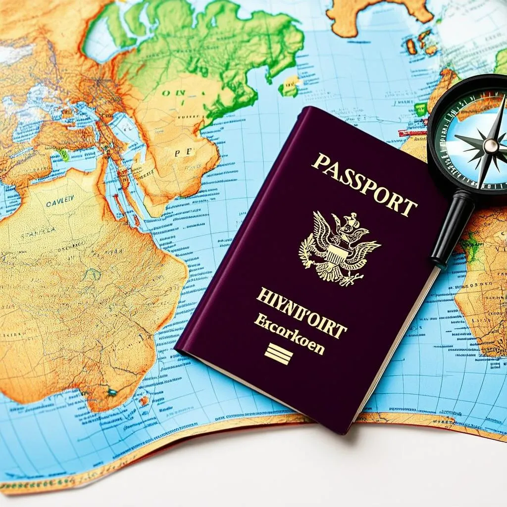 Passport and World Map