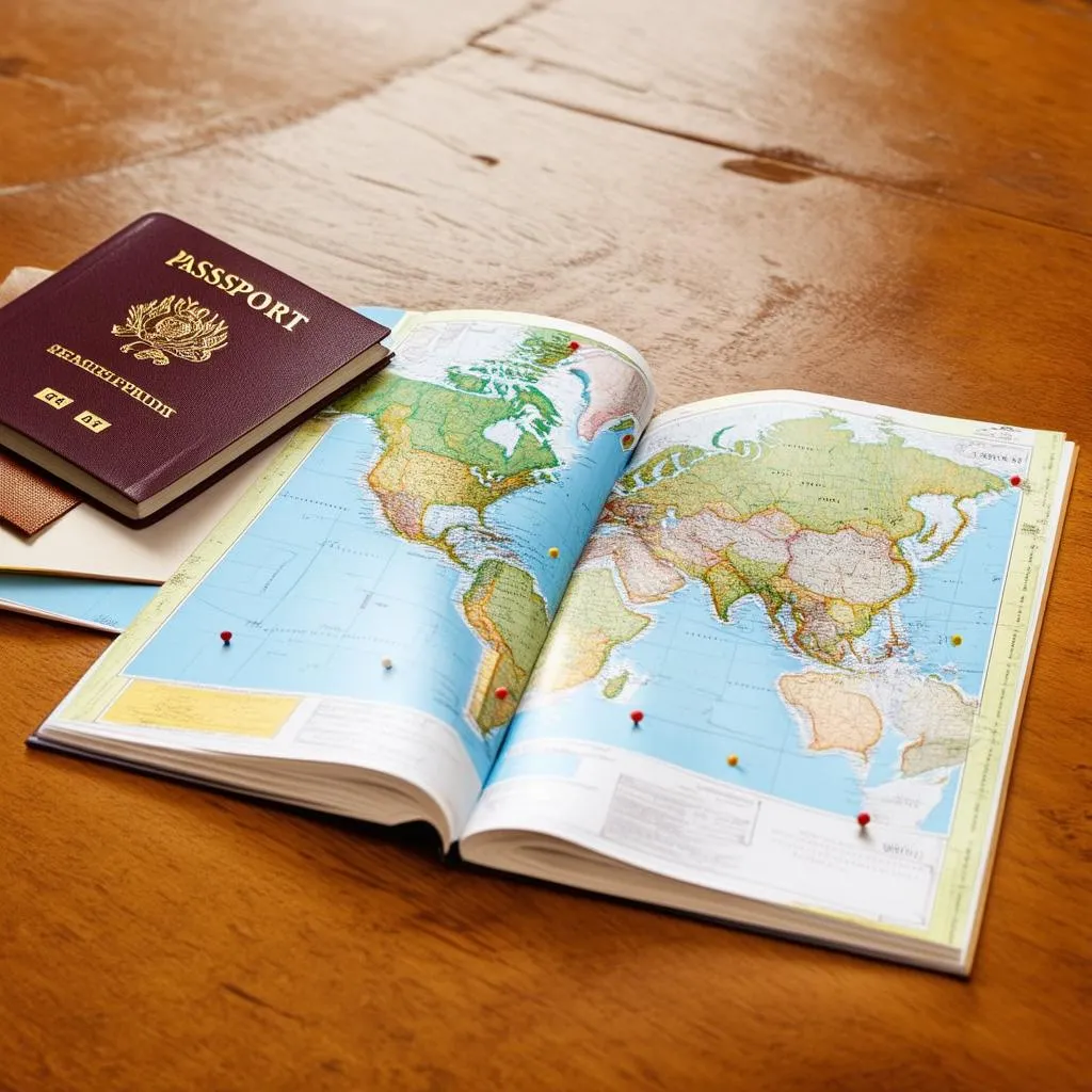 Passport and Map