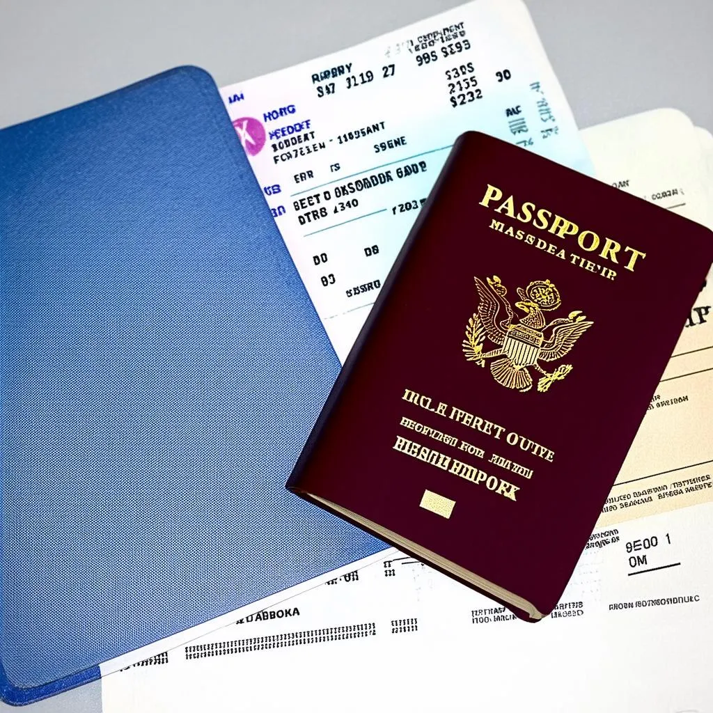 Irish Passport and Plane Ticket