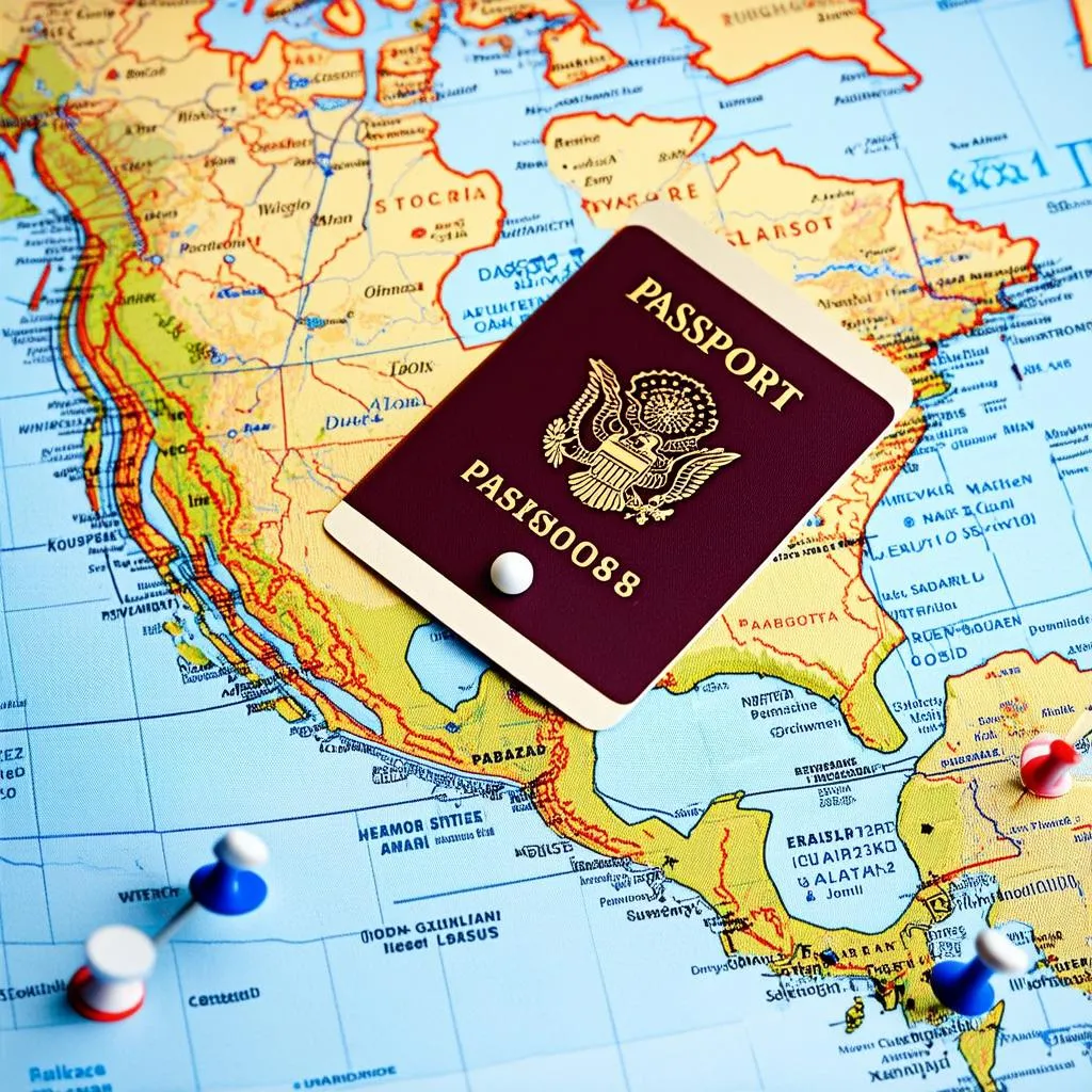 Passport Card on Map