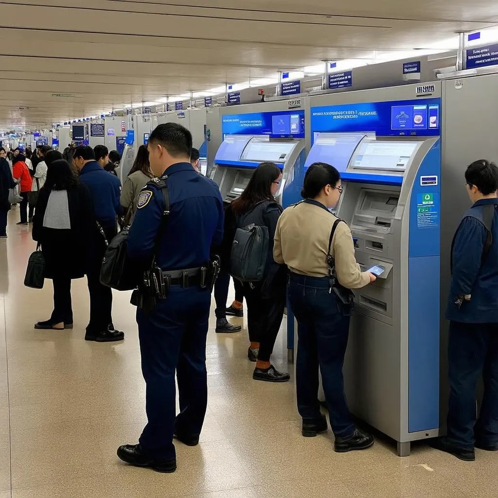 Airport passport control