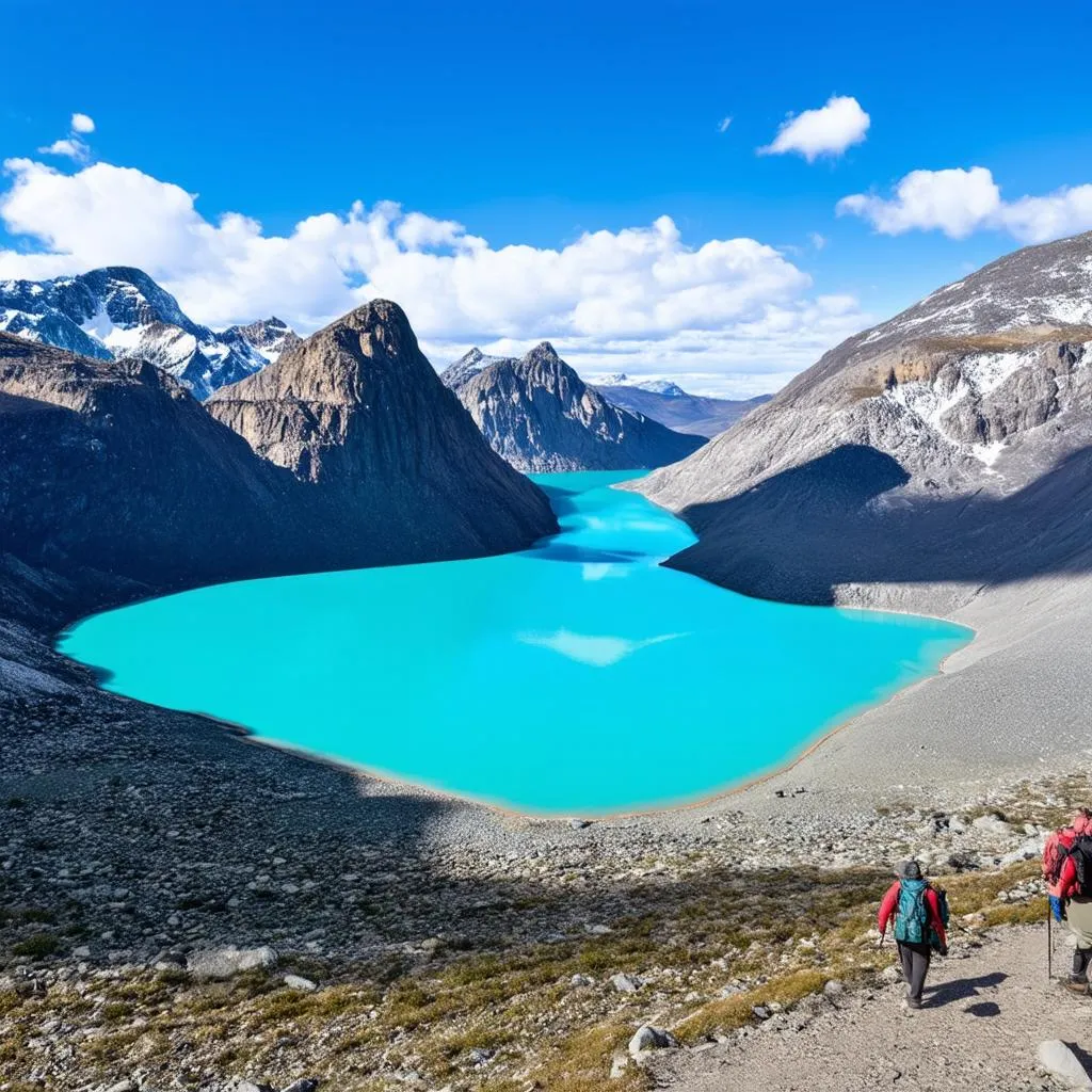 Mountain Range and Lake in Patagonia