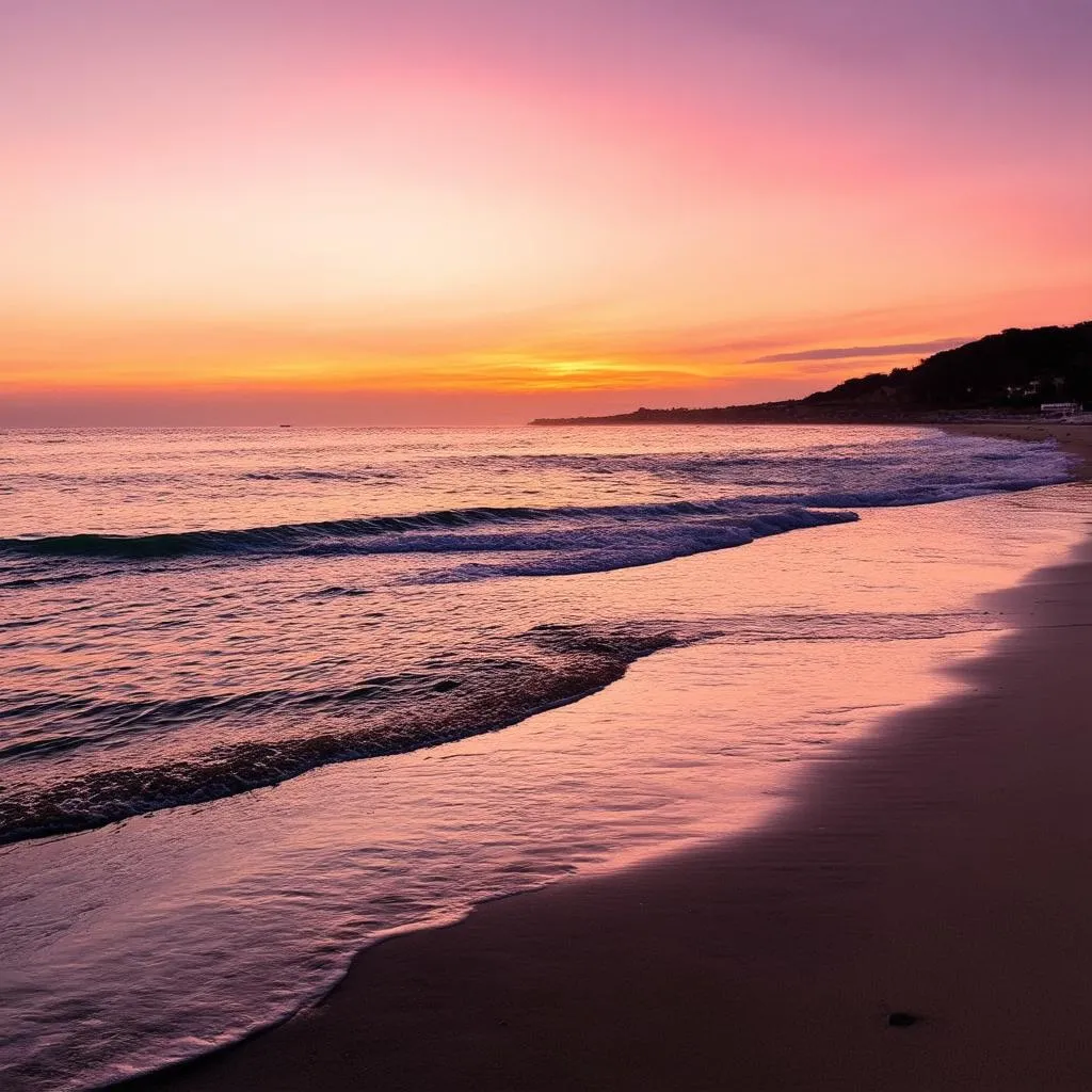 serene beach sunset