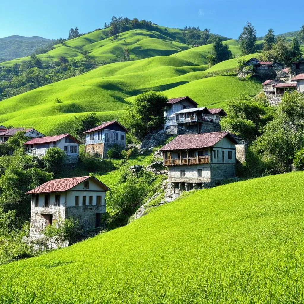 Peaceful village landscape