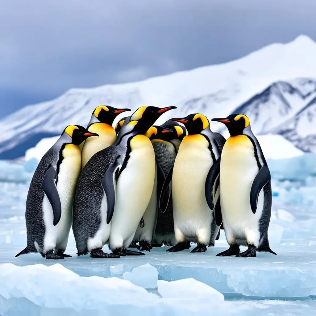 Penguins on Antarctic Ice