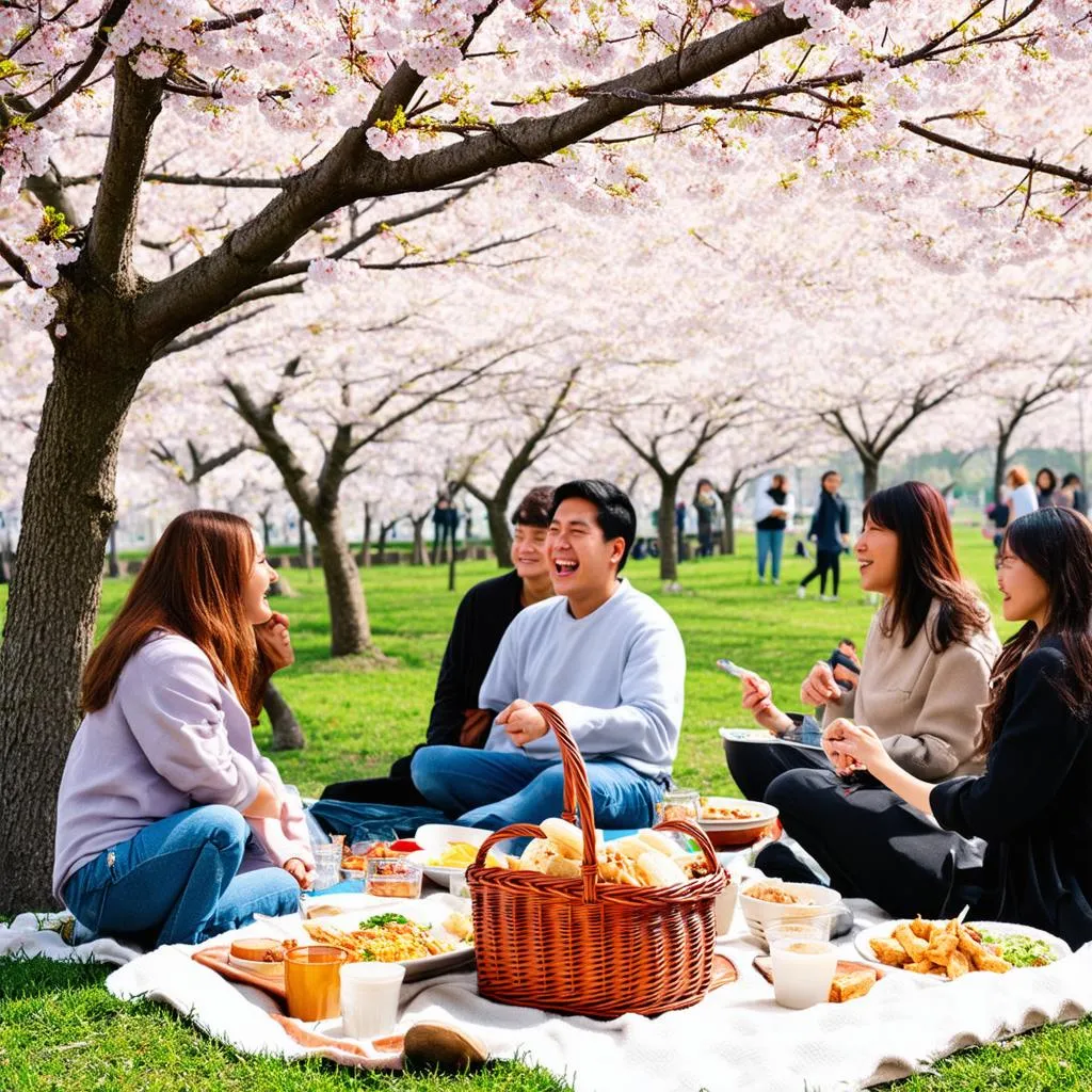 Picnic Under Cherry Blossoms