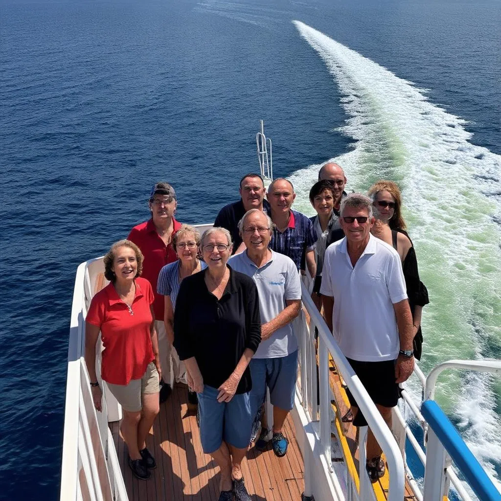 Passengers enjoying ferry ride