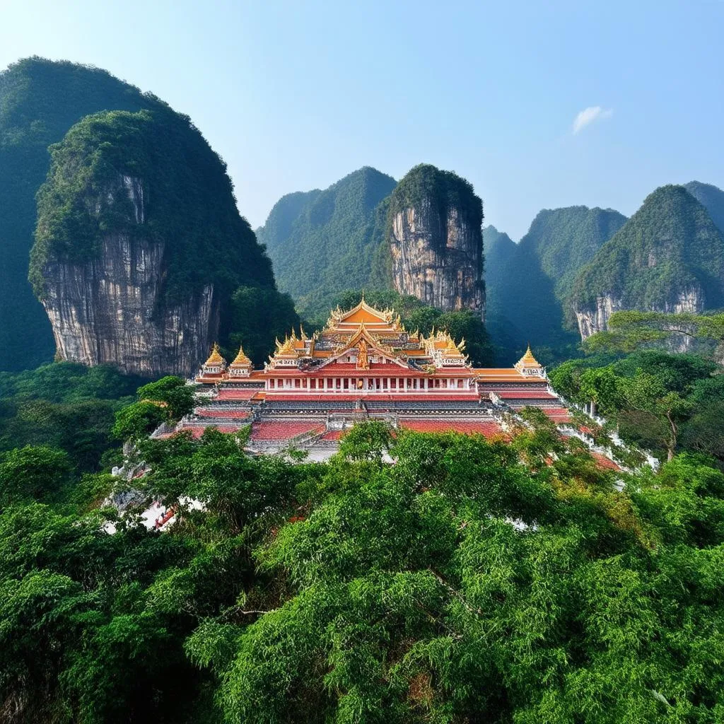 Scenic view of Perfume Pagoda