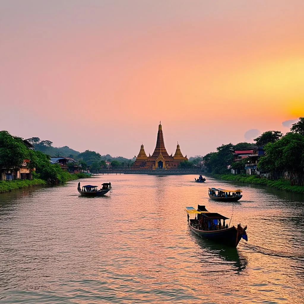 Scenic view of the Perfume River in Hue