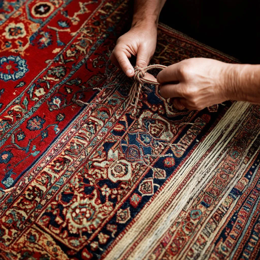 Intricately Woven Persian Carpet