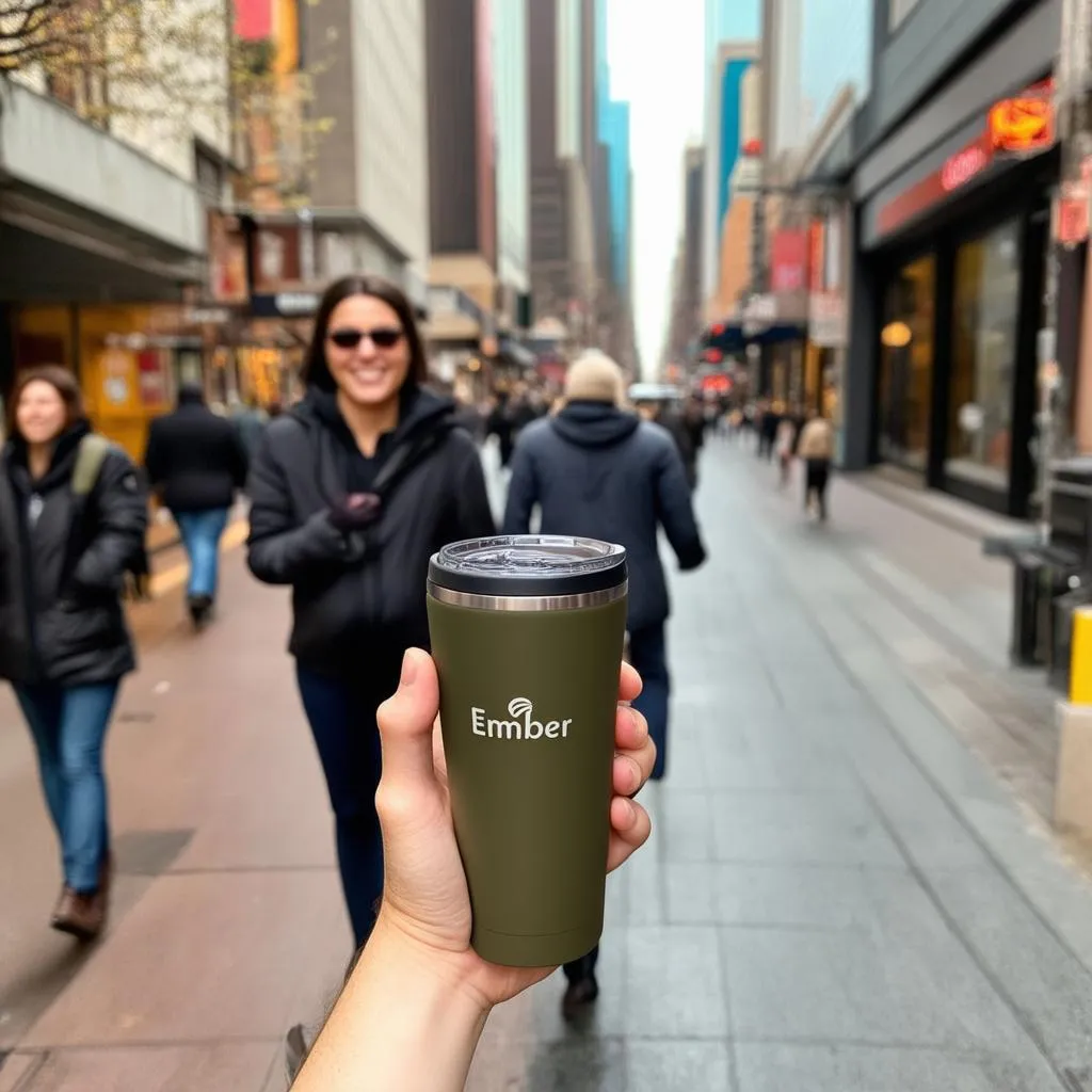 Person Holding Ember Travel Mug