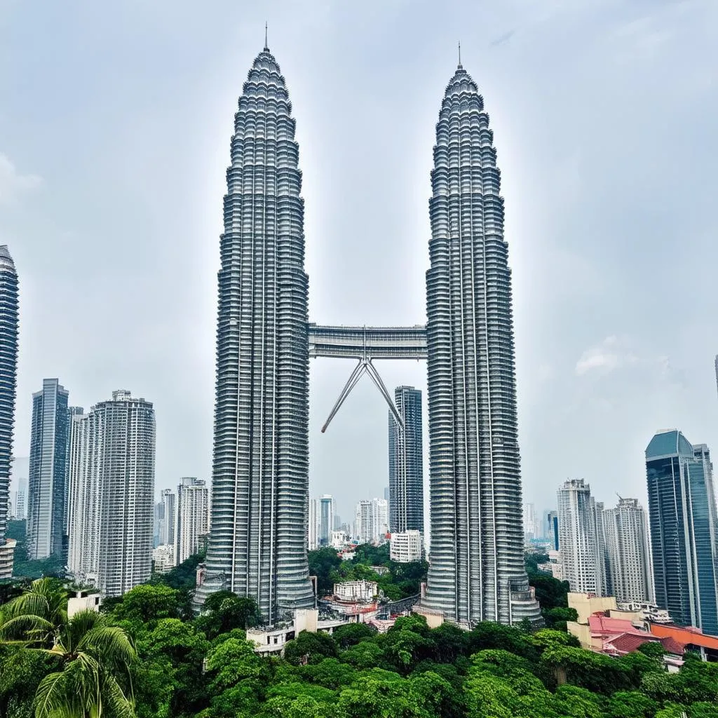 Majestic Petronas Twin Towers in Kuala Lumpur