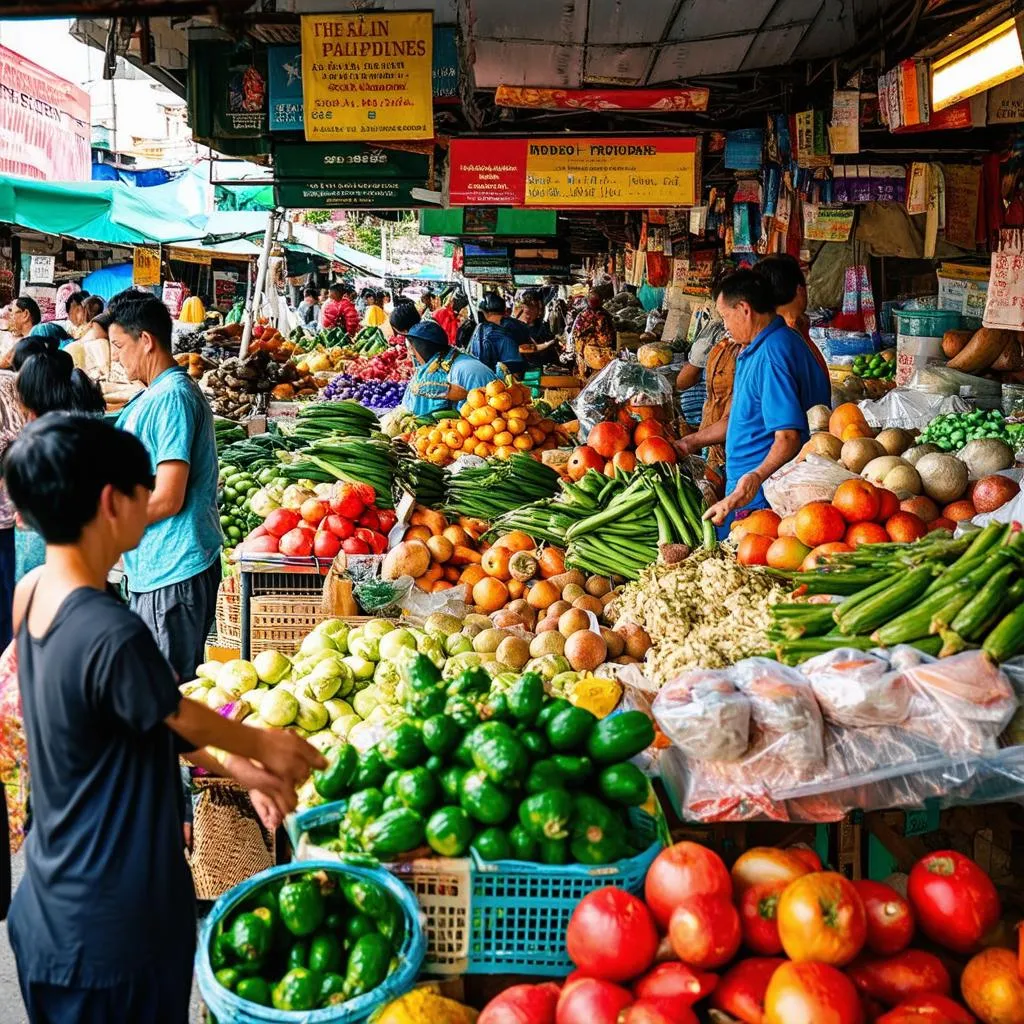 Bustling Market in the Philippines