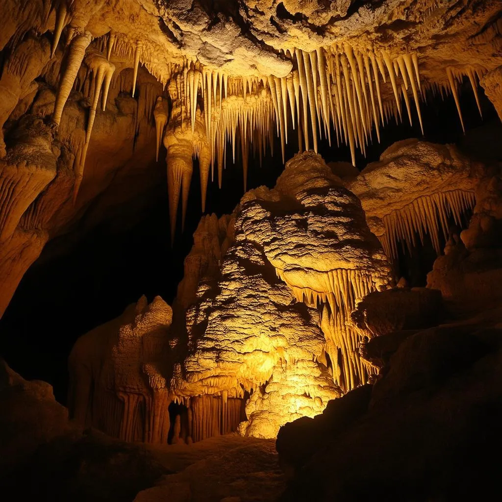 Unique Rock Formations inside Phoenix Cave