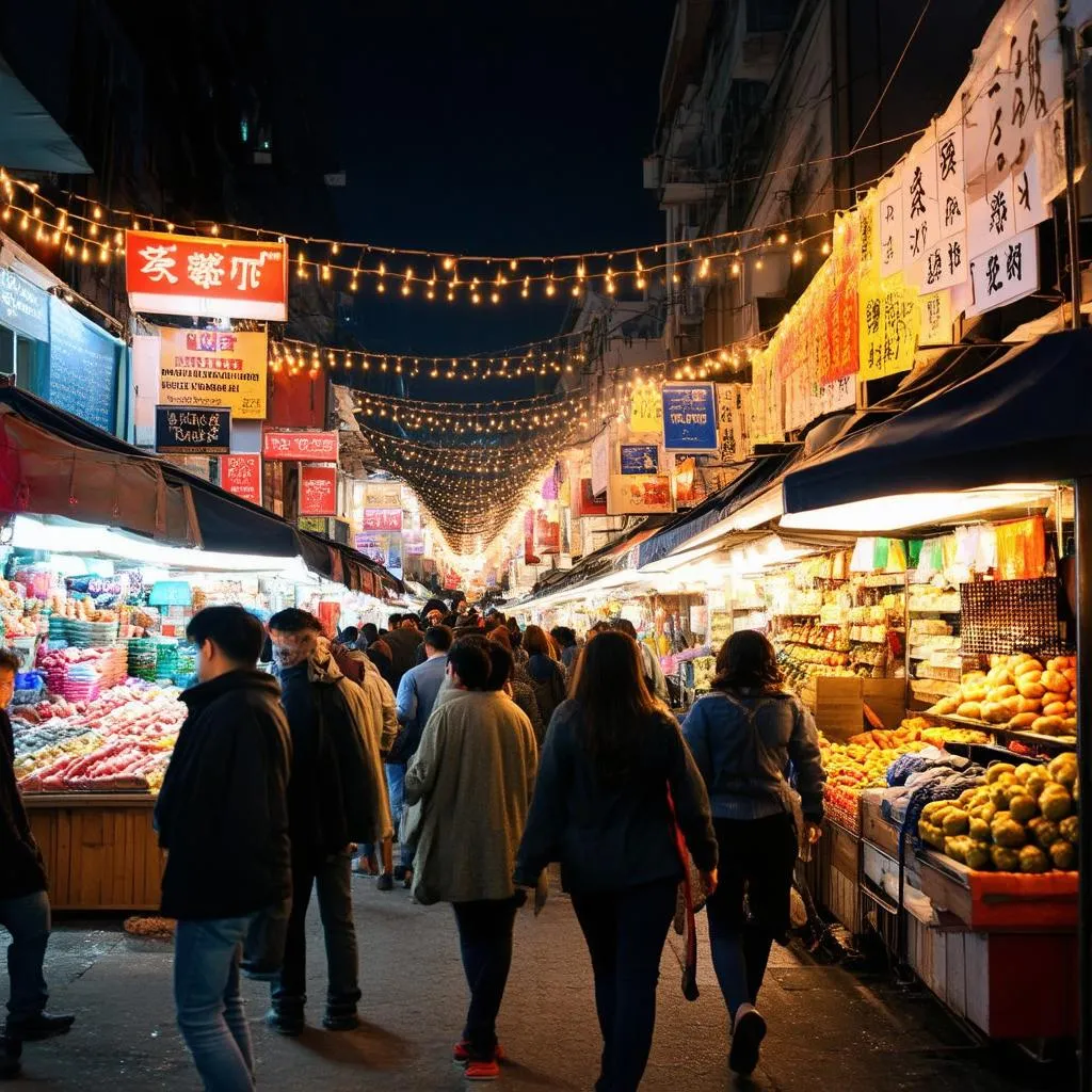 bustling night market