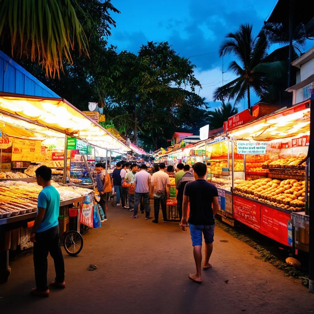 bustling market