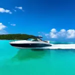 Speedboat on Turquoise Water