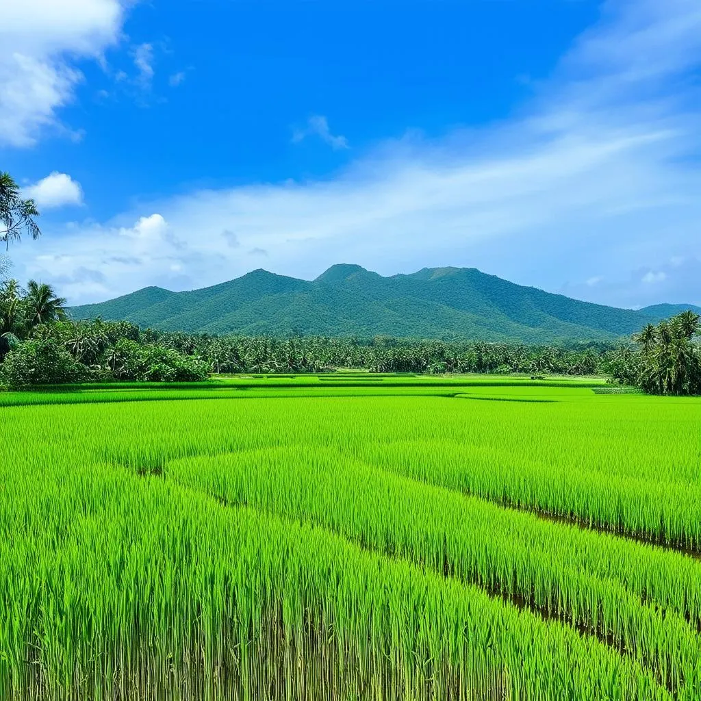 Phu Yen landscape with rice paddies