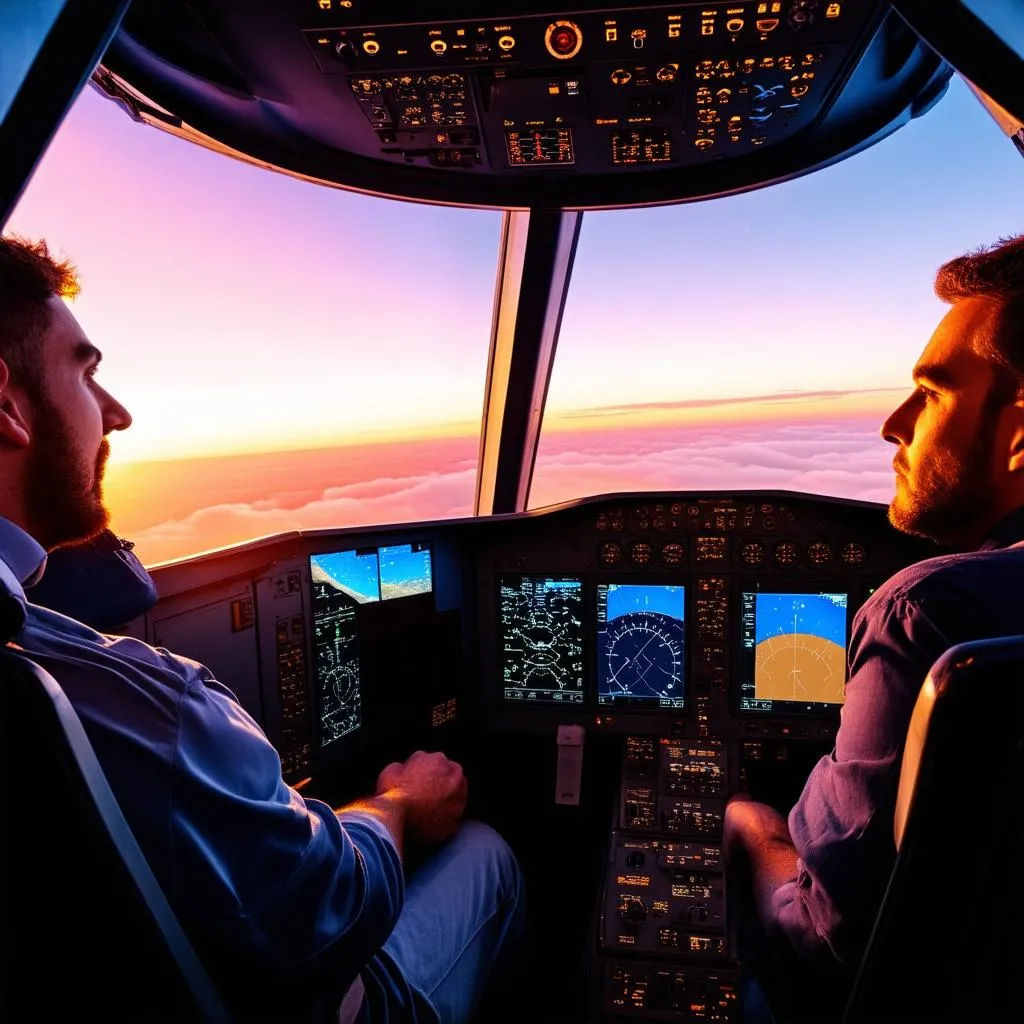 pilot in cockpit