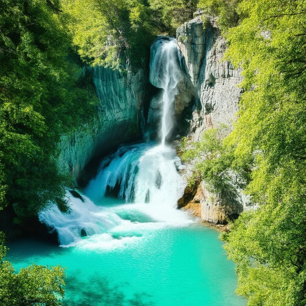 Plitvice Lakes Waterfall