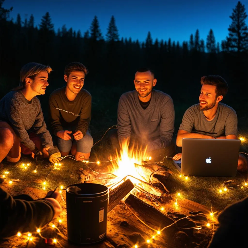 Camping with a portable power station