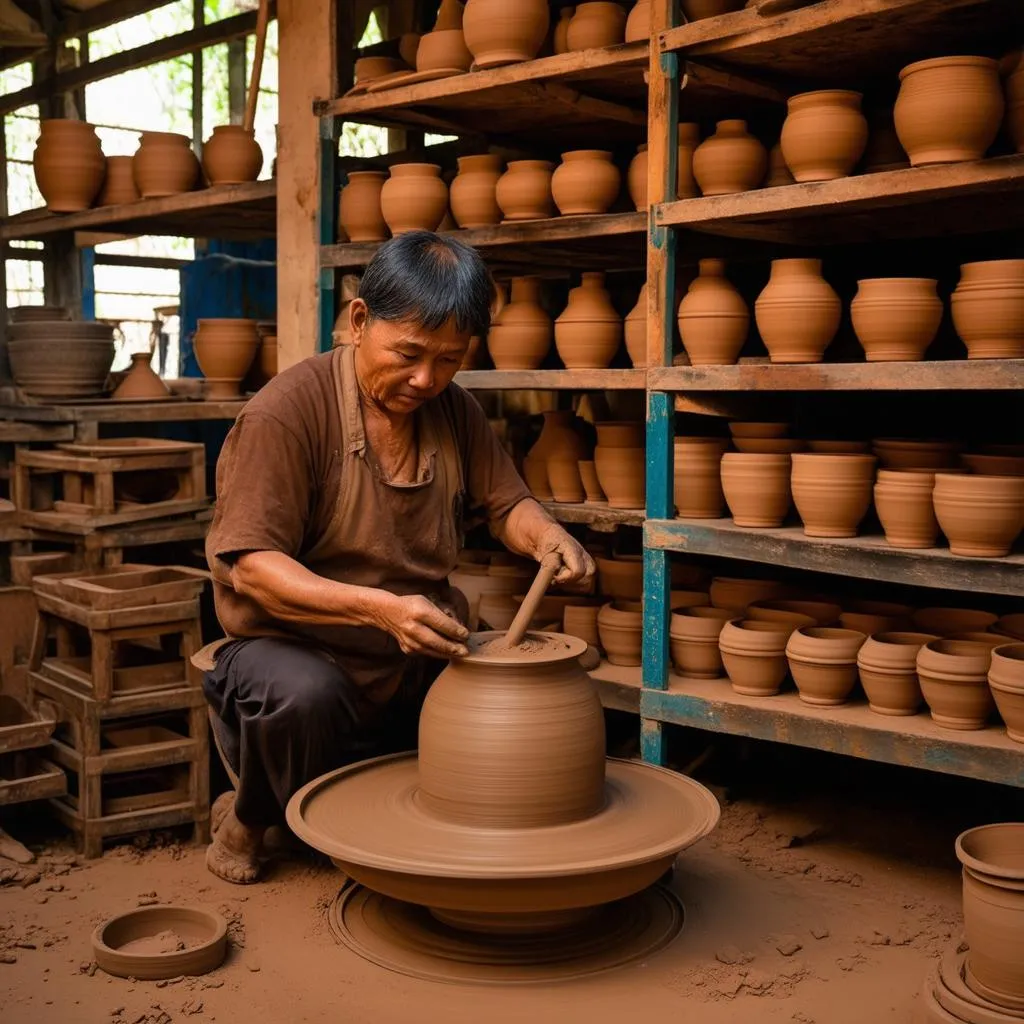 Pottery making in Bat Trang Village