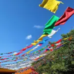 Buddhist Temple Prayer Flags