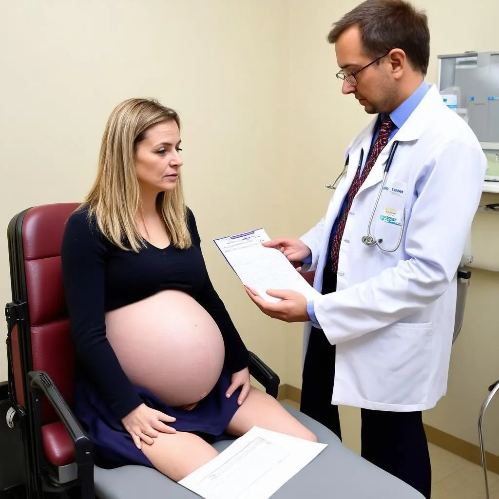 Pregnant Woman Consulting Doctor