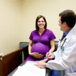 pregnant woman at doctor's office