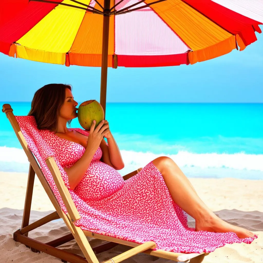 beach relaxation during pregnancy