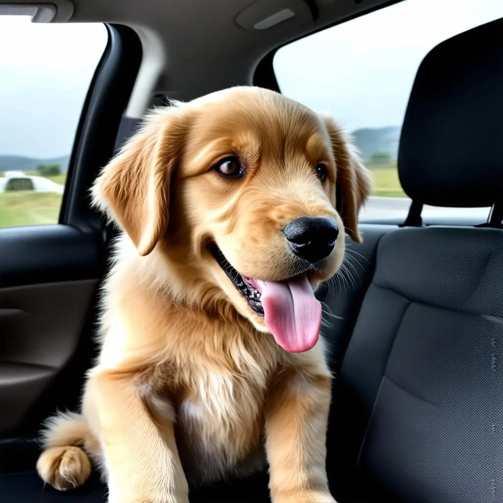 Puppy Enjoying a Car Ride