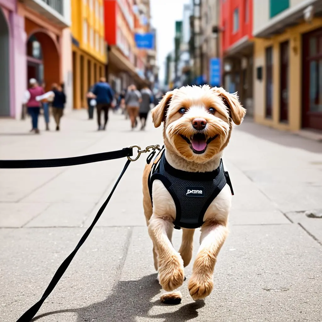 Puppy Exploring a New City