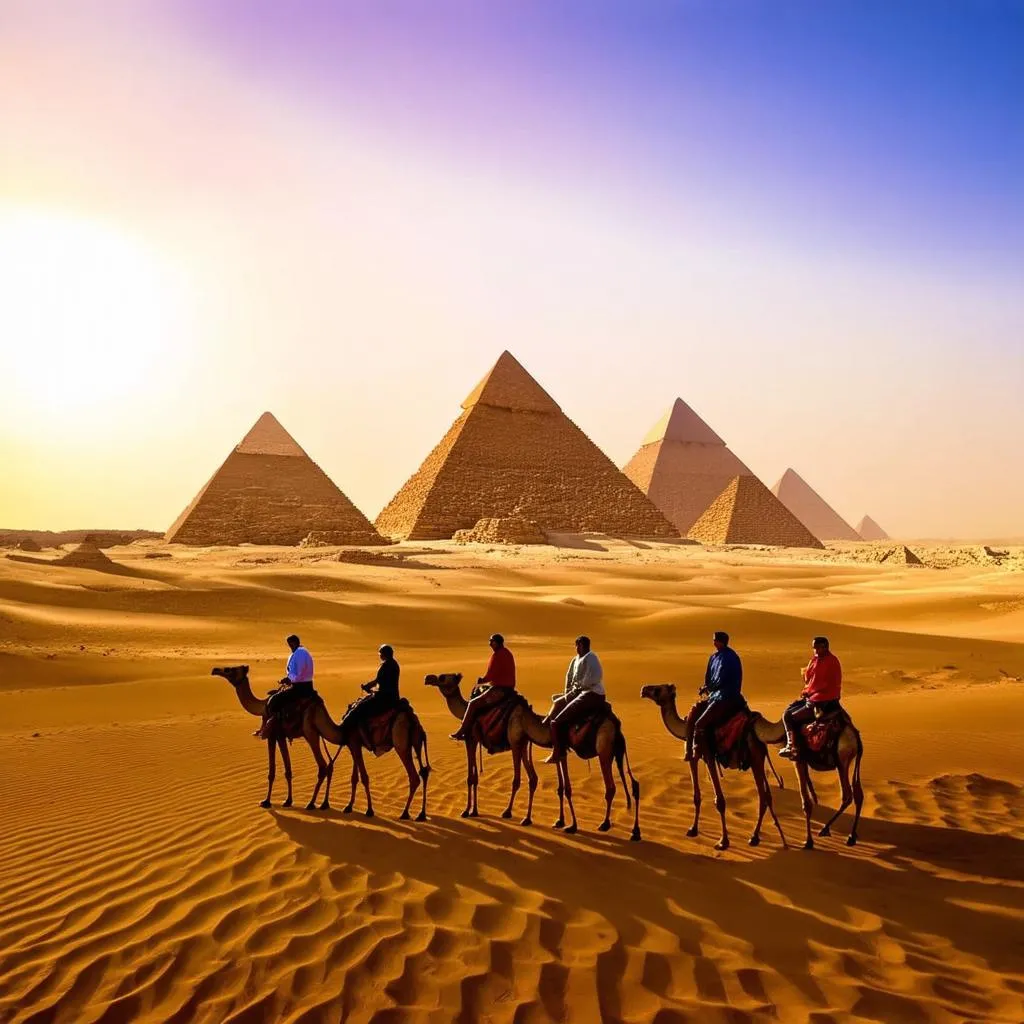 Giza Pyramids at sunset