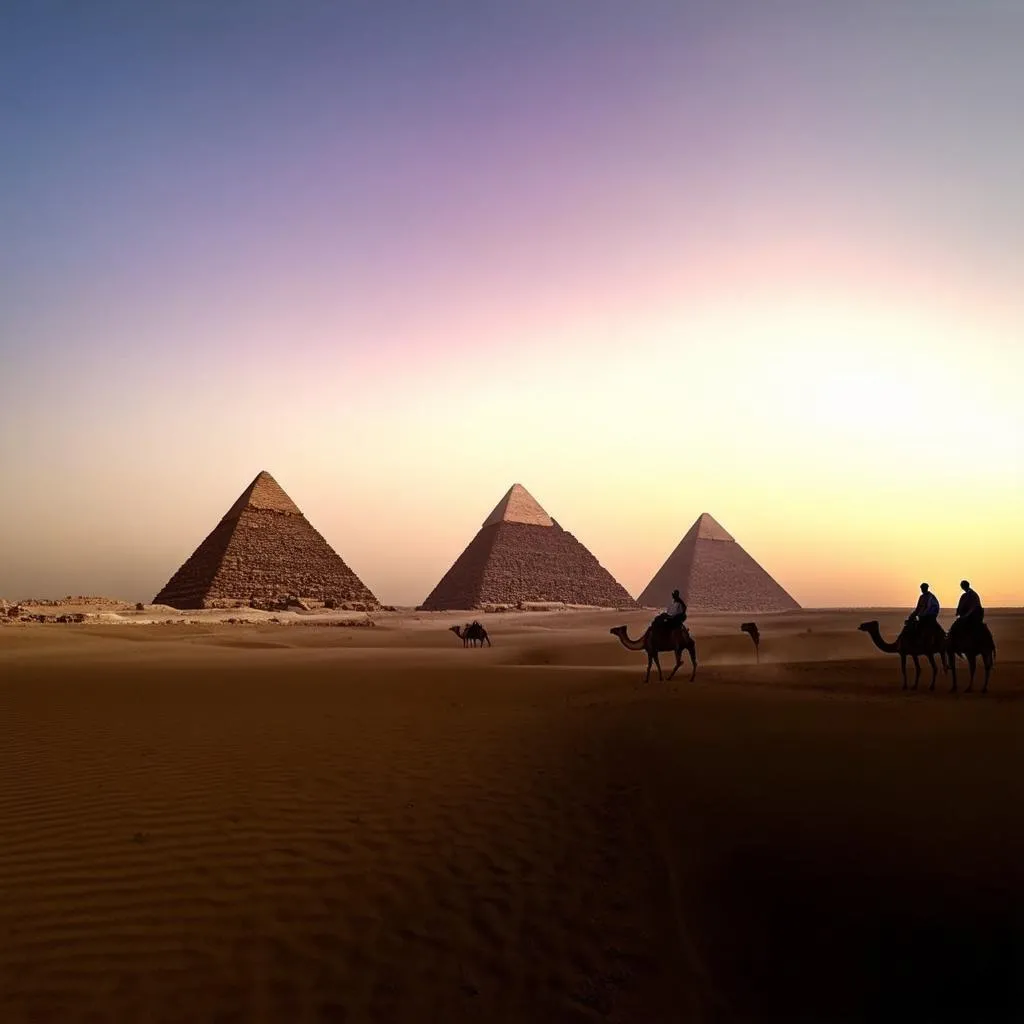 Egyptian Pyramids Sunset