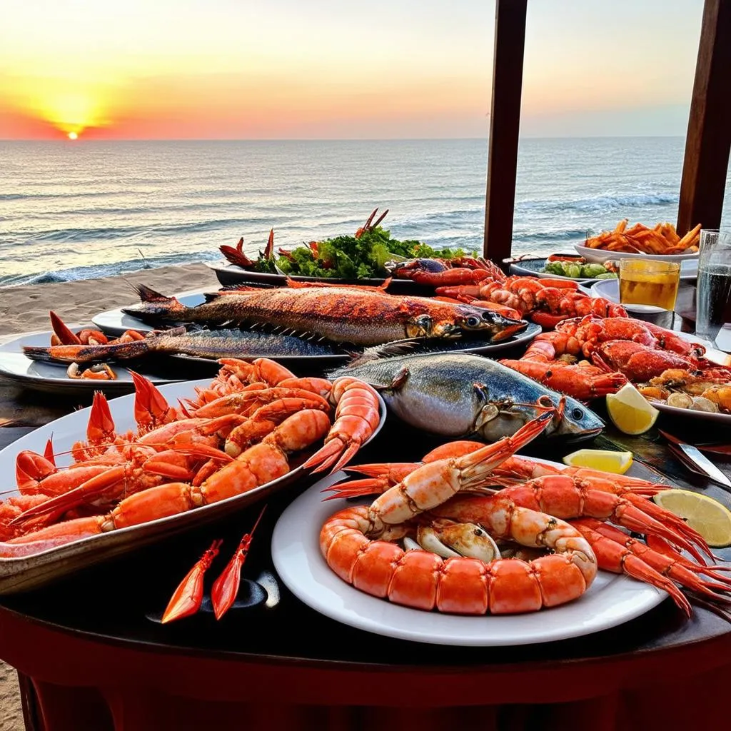 Fresh Seafood on Quan Lan Island