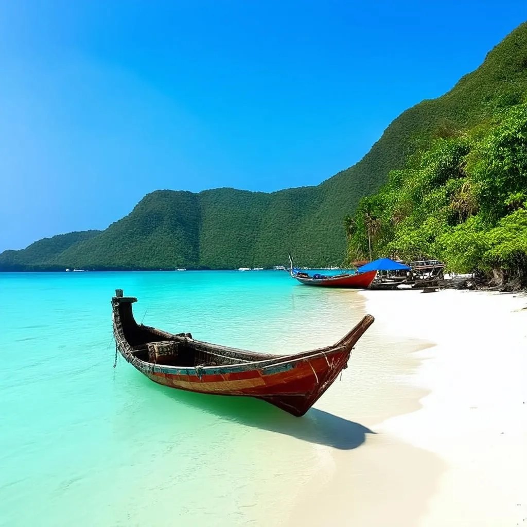 Scenic view of Vung Chua beach