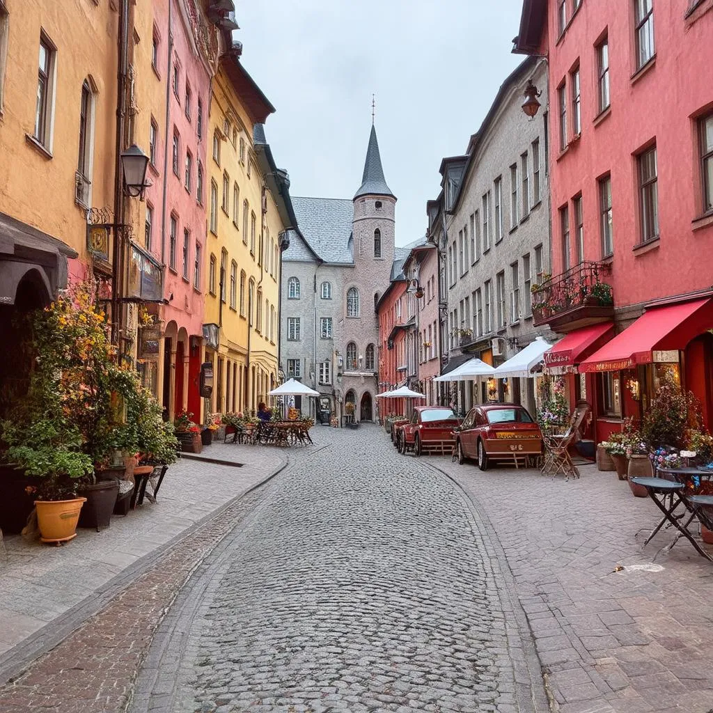 Quebec City Cobblestone Street