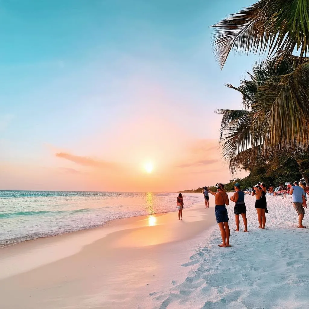 Quy Nhon beach at sunset