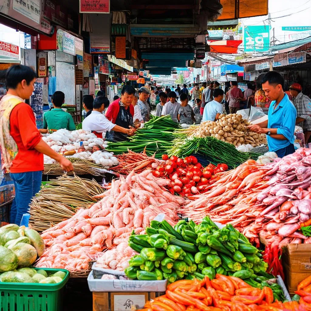 Busy Rach Gia market