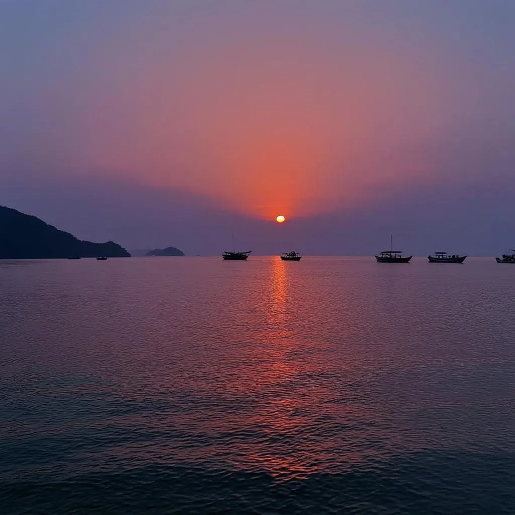 Sunset over the Gulf of Thailand