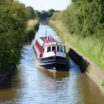 Serene river barge journey