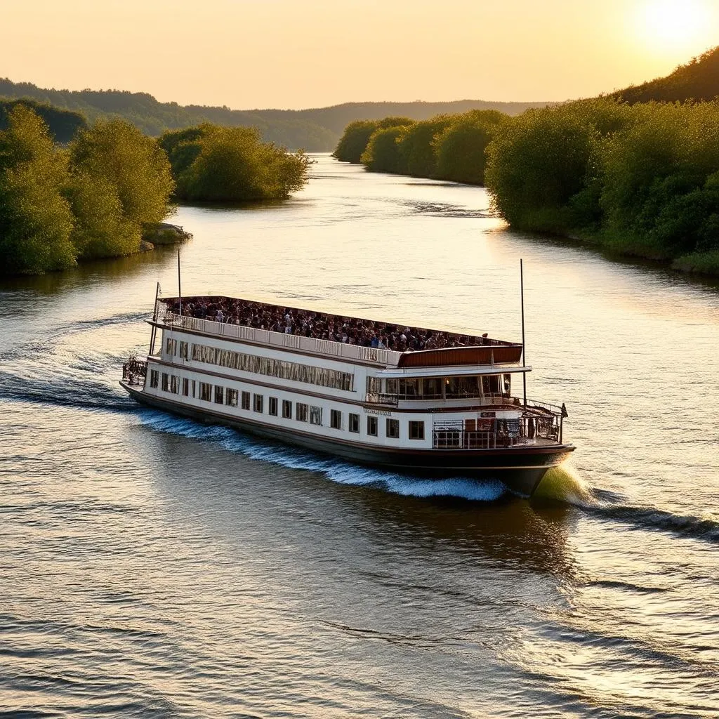 River Boat at Sunset