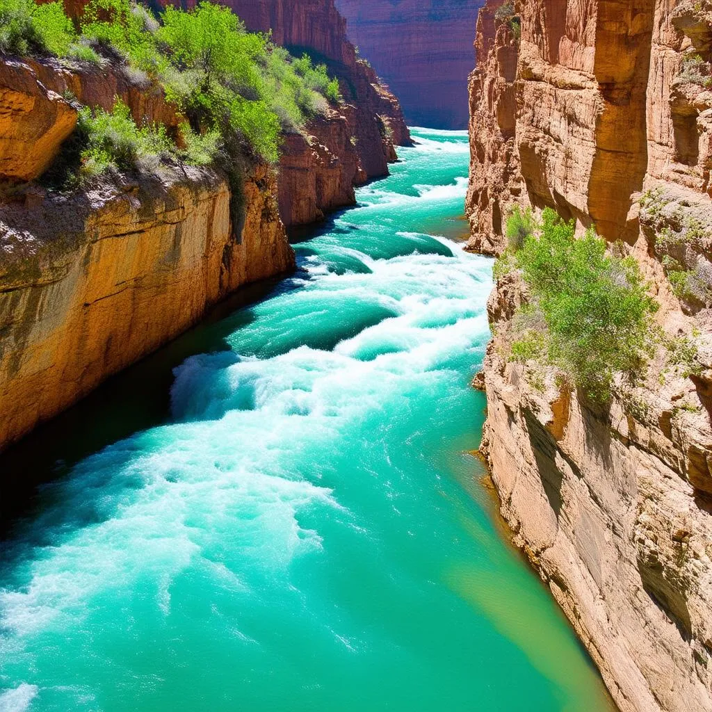 River Flowing Through Canyon