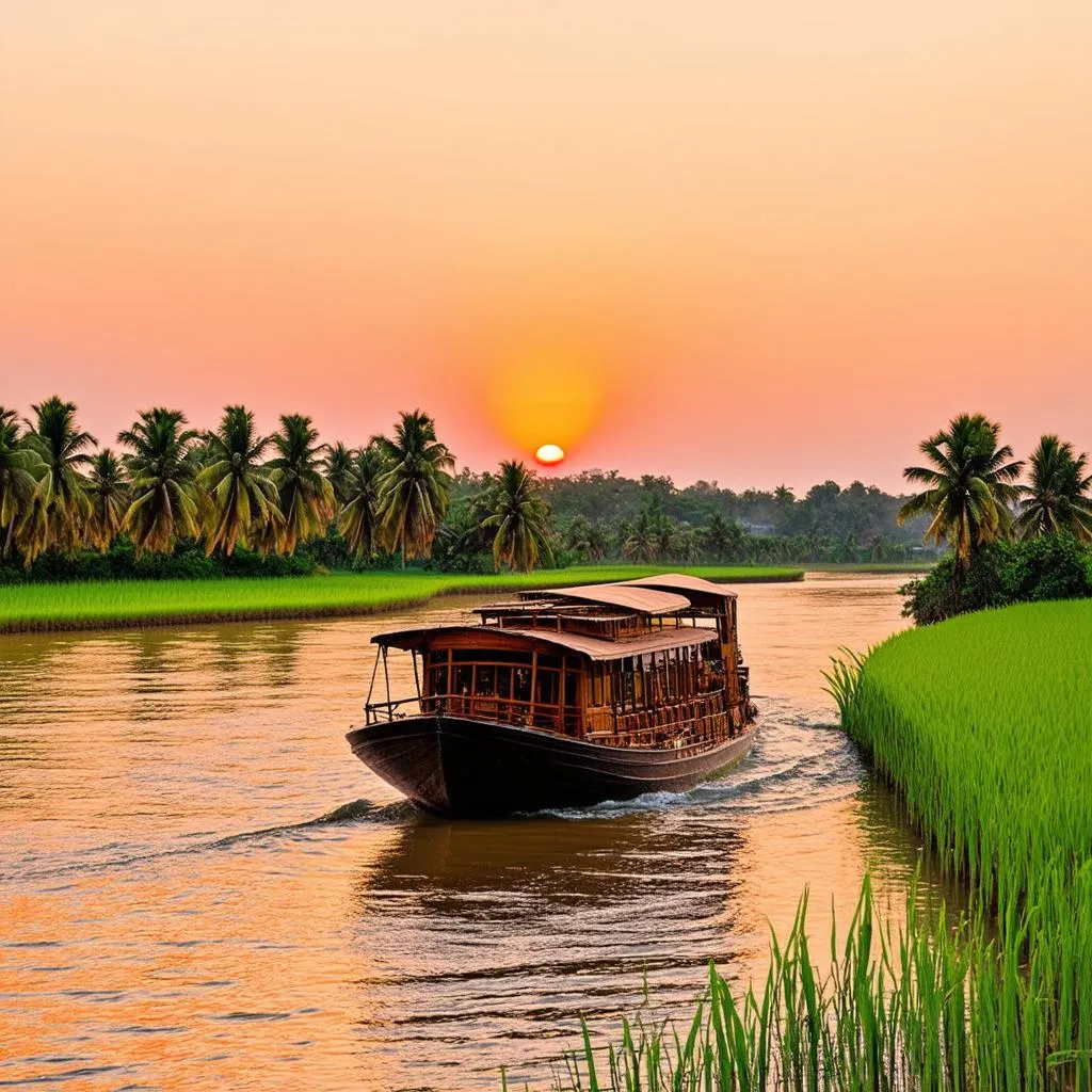 Riverboat on the Mekong River